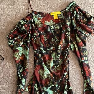 Catherine Malandrino Green and Brown Blouse Top